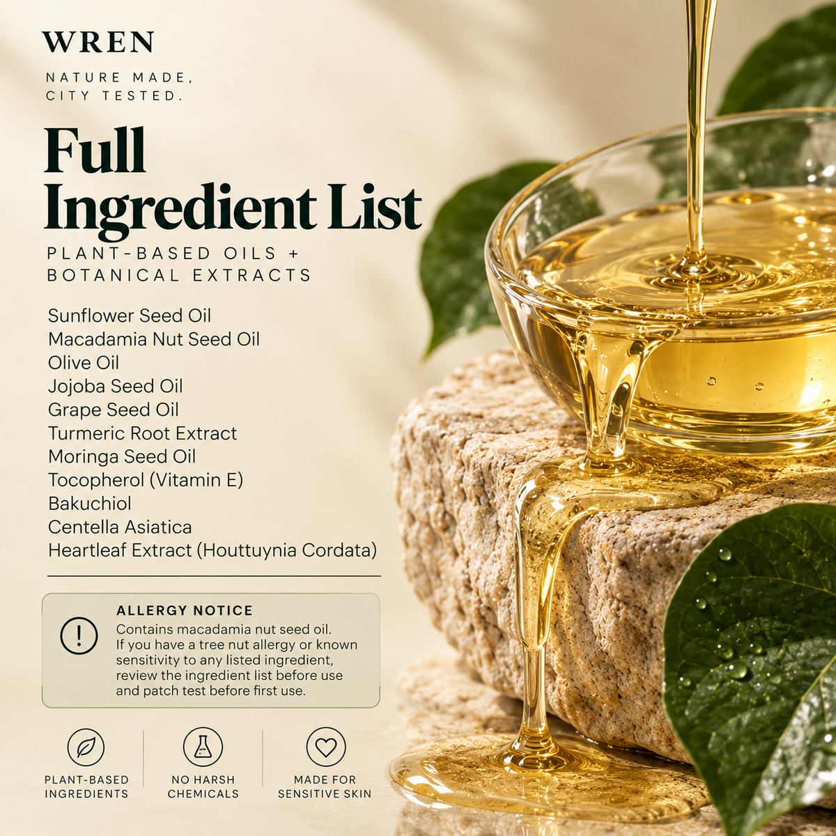 Wren Heartleaf Cleansing Oil, Face Oil Cleanser for Makeup Removal, Blackhead & Pore Care, Skincare for Sensitive Skin, Brightens Skin
